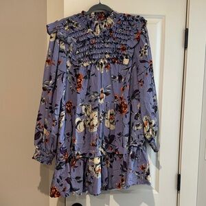 Anthropologie Purple and Orange Floral Dress